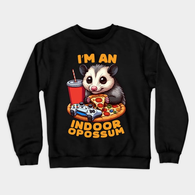 Indoor Opossum With Pizza Crewneck Sweatshirt by MoDesigns22 